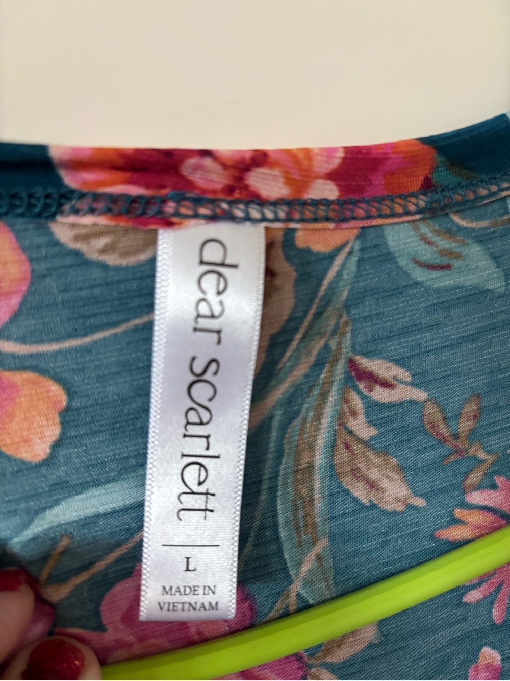Teal Floral Open-Front Blazer Jacket by Dear Scarlett - Picture 3 of 3